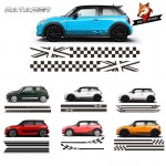 Car Stickers 2pcs Car Styling Side Racing Stripe Skirt Limited Edition Decal Stickers Car Accessaries for MINI